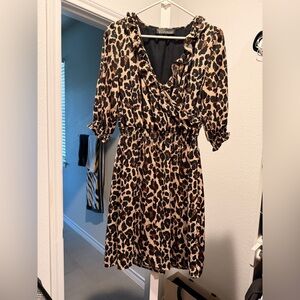 Leopard Print Wrap Dress, size S